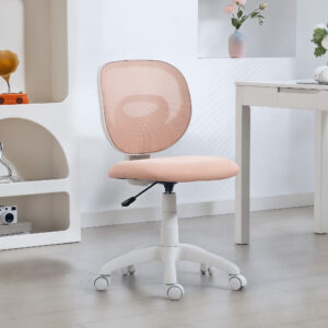 Kontorstol Ergonomisk Skrivebordsstol med C-formet Ryglæn, Højdejusterbar Pink