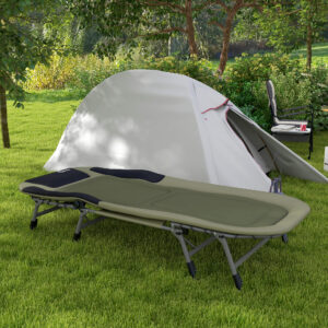 Campingseng, sammenklappelig campingseng, rejseseng, justerbar sammenklappelig seng, lasteevne op til 180 kg, til udendørs brug, Oxford Green