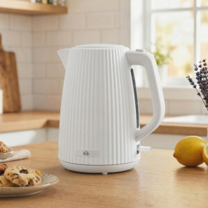 Elkedel, 1,7L, hurtigkogningsfunktion, 2200W, med aftageligt kalkfilter, automatisk slukning, cremehvid