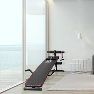 Mavetræner Træningsbænk Sit-Up Bænk Modstandsbånd Justerbare op til 120 kg 37,5 x 55,5 x 50-68 cm