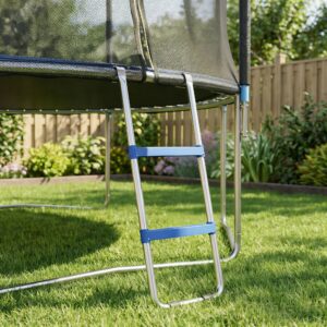 Trampolinstige 32/63 cm 2 trin Indstigningsstige Trampolinstige op til 150 kg med galvaniseret stålramme Blå