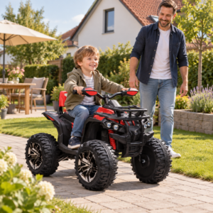 Elektrisk ATV 12V Børne ATV med Forlygte og USB-port, MP3 Musikafspiller, til 3-5 år, 3-8 km/t, Metal, Rød