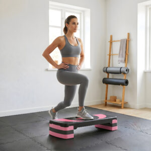 Stepboard aerobic stepper højdejusterbar 150 kg lasteevne med 3 niveauer 10/15/20 cm til fitness og hjemmetræning