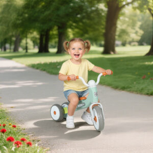 Tumling Balancecykel uden pedal, 3 lydløse hjul til 12-36 måneder drenge og piger, indendørs udendørs, grøn