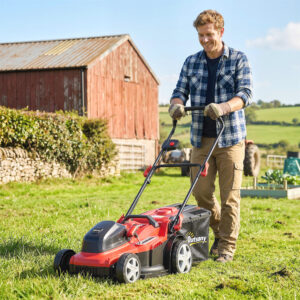 Elektrisk plæneklipper 800 W med 40 cm klippebredde, 45L græsopsamler, batteriindikator, overbelastningsbeskyttelse, 7 klippehøjder