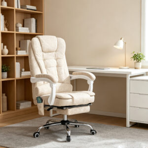 Kontorstol med massagefunktion, ergonomisk, 65x160x104cm, grå