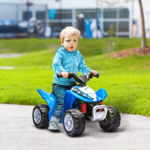 Elektrisk ATV Mini ATV Børns Elektrisk ATV Børns ATV med LED og Horn Børnemotorcykel Børnekøretøj Elbil til Børn fra 18 Måneder Metal Blå 65,5 x 38,5 x 43,5 cm