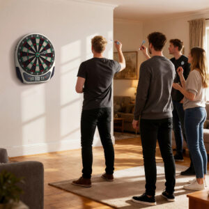 Elektronisk Dartskive med LCD-display, 6 pile, 24 pilhoveder, 18 spil, 159 slagmuligheder, til 8 spillere