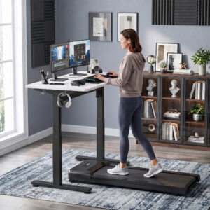 Ergonomisk højdejusterbart skrivebordsstel, elektrisk, stål, sort