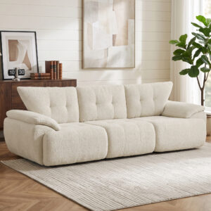 3-personers sofa, 260 cm, chenille, rammeløs modulsofa med ekstra bredt, dybt sæde og brede armlæn