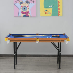 Sammenklappeligt mini-billardbord med 2 køer, 16 kugler, kridt, trekant, tilbehør, 140 x 63 x 75 cm