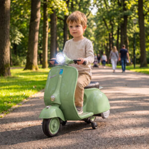 Elmotorcykel til børn, 6V elmotorcykel med støttehjul, litiumbatteri, blød start, musik, USB, forlygte, horn