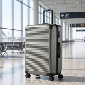 Udvidelig hård kuffert med hjul, 4-hjulet trolley, TSA-lås, 77 cm, mørkegrå