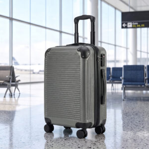 Udvidelig hård kuffert med hjul, 4-hjulet trolley, TSA-lås, 77 cm, mørkegrå