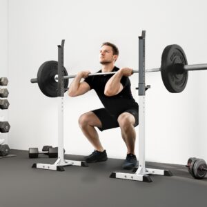 Håndvægtstativ, sæt med 2, vægtstangstativ, højdejusterbart håndvægtstativ med gummifodkapper, 105-160 cm, styrketræning, op til 150 kg