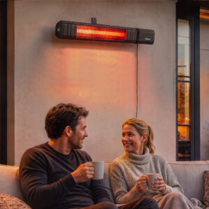 Infrarød loftvarmer, 2000W, kulfiber, med app touch og fjernbetjening, 9 varmeindstillinger