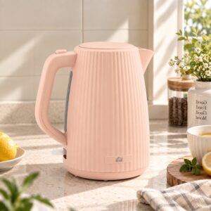 Elkedel, 1,7L, hurtigkogningsfunktion, 2200W, med aftageligt kalkfilter, automatisk slukning, pink
