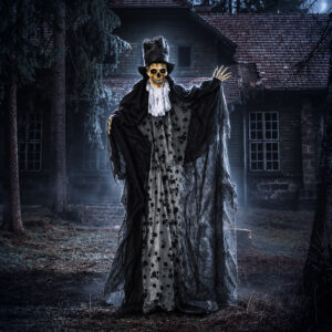 Halloween-dekoration spøgelsesbrudgom med specialeffekter og lydfunktion 115 cm x 65 cm x 189 cm